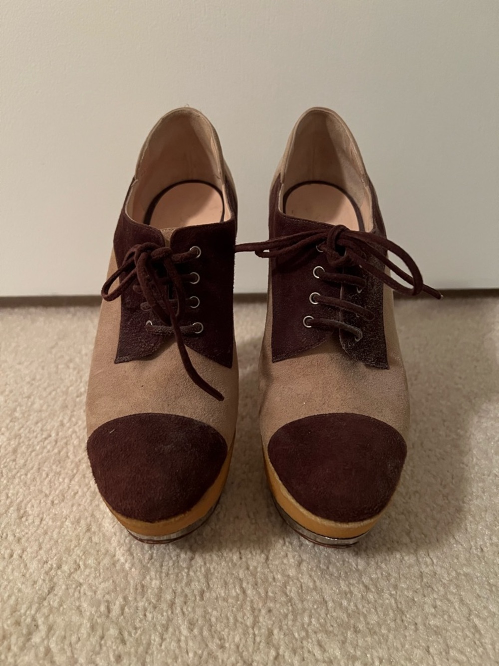 Casadei Brown Platform Ankle Booties 6 - Picture 2 of 4